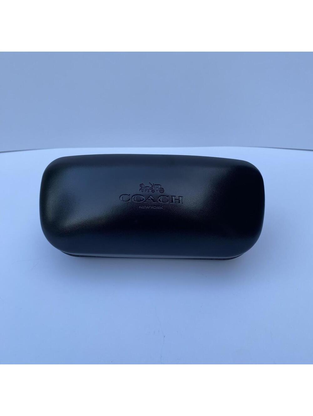 Coach New York Sunglasses Case Only Black Faux Leather Hardcase Clamshell Large